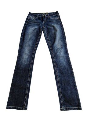 ZCO Jeans Womens Skinny Fit Denim Pants With Embroidered Back Pockets Size 5